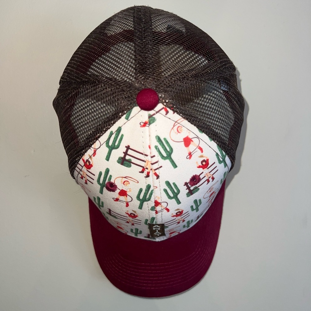 Ariat Burgundy and Cream Cowboy Cactus Cap - Picture 3 of 4